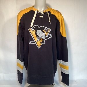 Majestic Vintage Hockey Pittsburgh Penguins Black and Gold Hockey Jersey